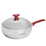 Sauteuse avec couvercle Inox MARQUE Lines 24Cm Rouge