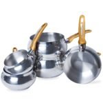 Ensemble de 5 Casseroles Inox 18/10 MARQUE Lines DORE