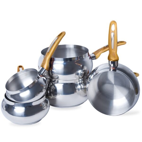 Ensemble de 5 Casseroles Inox 18/10 MARQUE Lines DORE