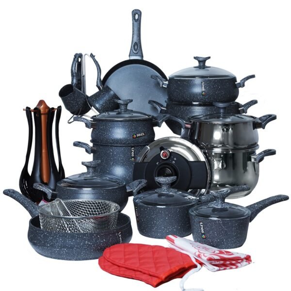 Service Granite Lines 34 pièces Gris Charbon