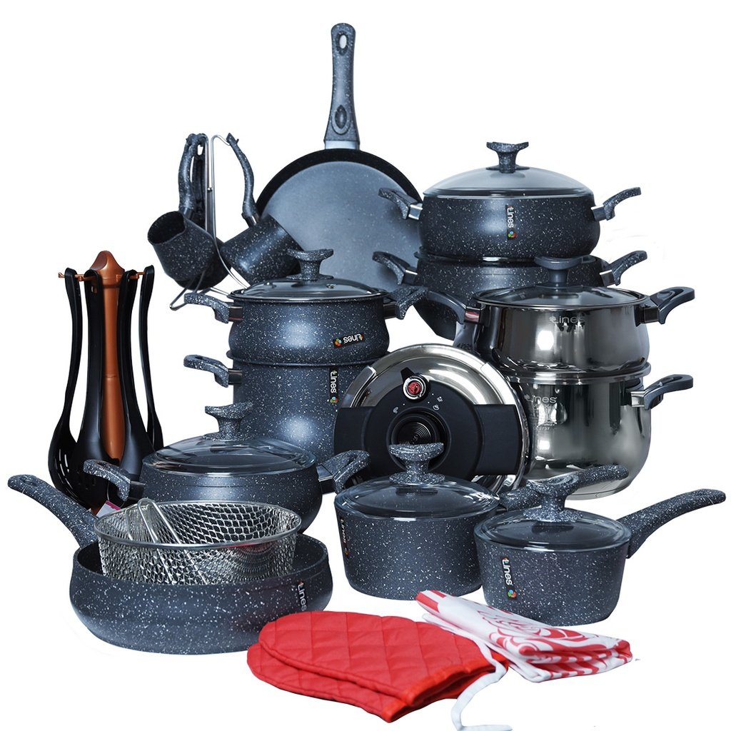 Service Granite Lines 34 pièces Gris Charbon