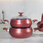 Batterie de Cuisine lines 19 Pièces Granite Rouge – Image 5