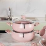 MARQUE Lines – Batterie de Cuisine 21 Pièces Granite Saumon – Image 2