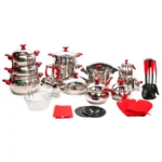 Batterie De Cuisine 38 Pièces Inox MARQUE Lines ROUGE