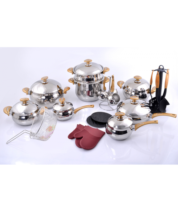 Batterie De Cuisine 32 Pièces Inox MARQUE Lines DORE