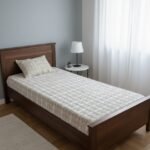 DRAP HOUSSE AVEC COUSSIN MARQUE ABM 1 place 160*230 BLANC casée