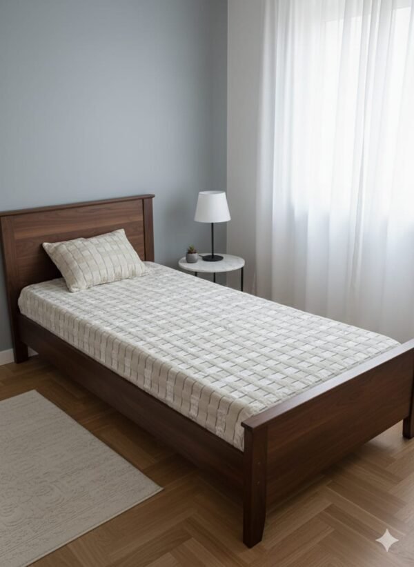 DRAP HOUSSE AVEC COUSSIN MARQUE ABM 1 place 160*230 BLANC casée