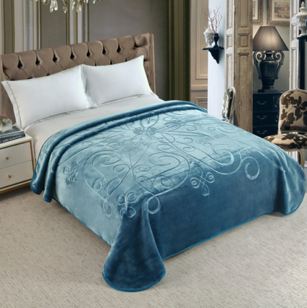 Couverture SOLAR BEAR MARQUE ABM double faces 2 places 12 KG 220*240CM BLEU CIEL