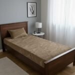 DRAP HOUSSE AVEC COUSSIN MARQUE ABM 1 place 160*230 MARRON