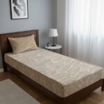 DRAP HOUSSE AVEC COUSSIN MARQUE ABM 1 place 160*230 BEIGE