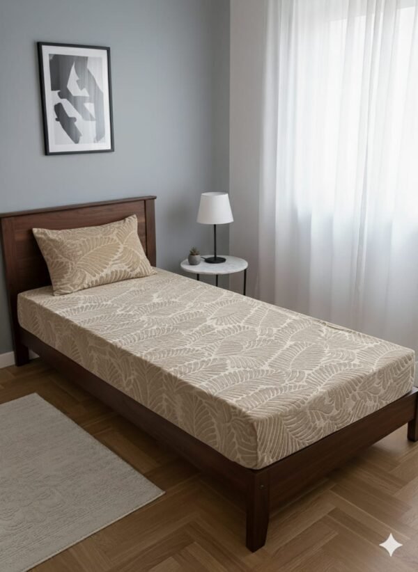 DRAP HOUSSE AVEC COUSSIN MARQUE ABM 1 place 160*230 BEIGE