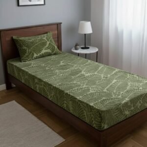 DRAP HOUSSE AVEC COUSSIN MARQUE ABM 1 place 160*230 VERT D'EAU