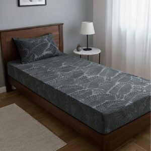 DRAP HOUSSE AVEC COUSSIN MARQUE ABM 1 place 160*230 GRIS Foncée