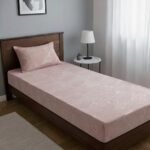 DRAP HOUSSE AVEC COUSSIN MARQUE ABM 1 place 160*230 ROSE