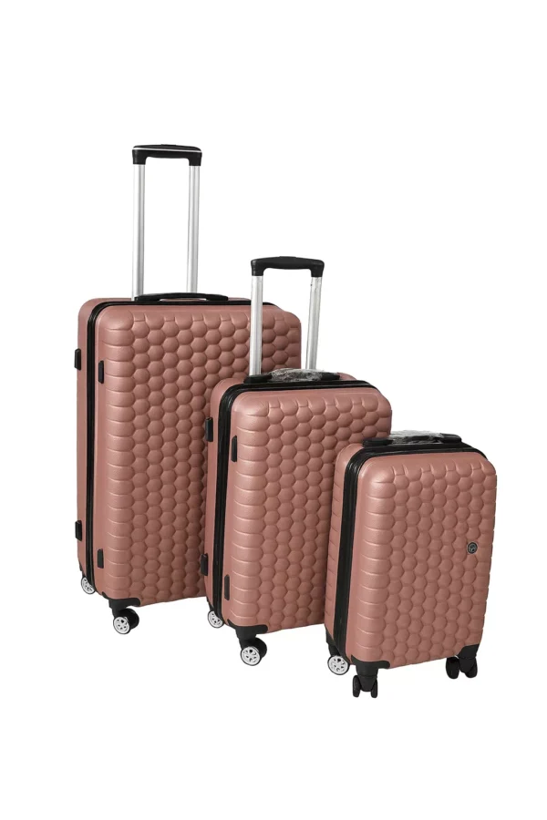 Série de 3 Valises en ABS Rose GOLD -MARQUE ABM