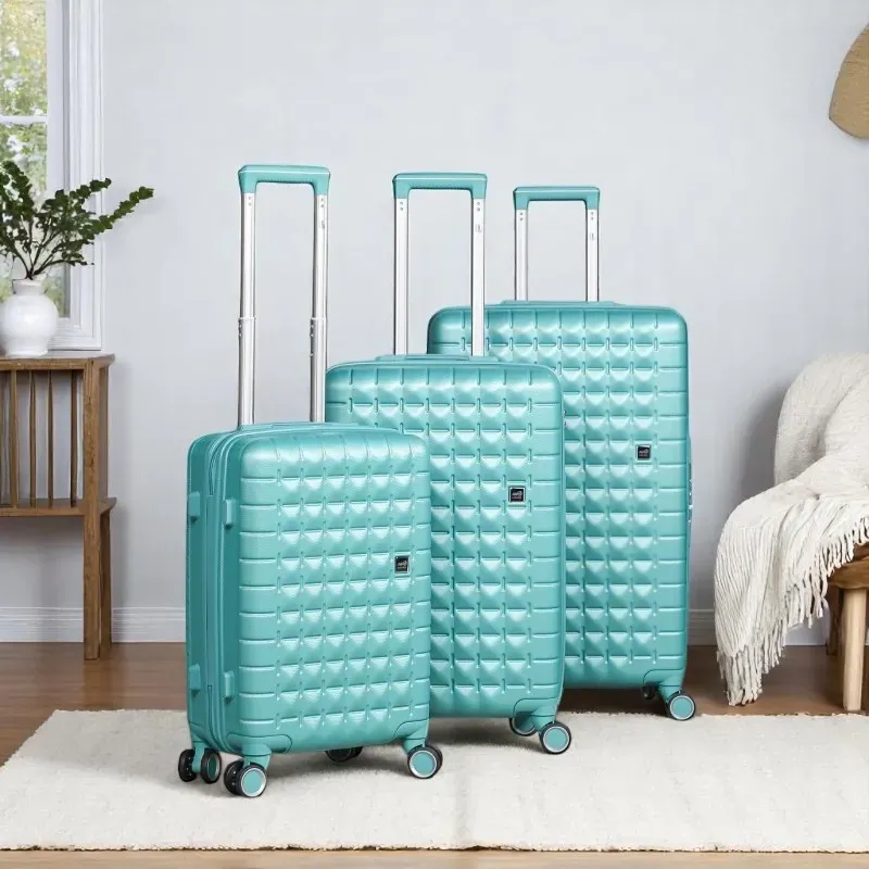 Série de 3 Valises en ABS bleu Ciel - MARQUE ABM