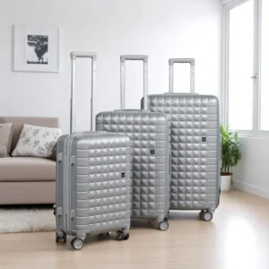 Série de 3 Valises en ABS Gris - MARQUE ABM