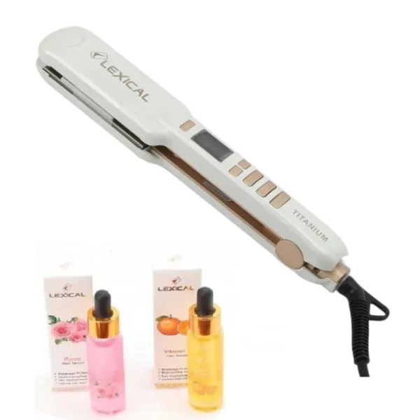 Lisseur De Cheveux Lexical LHS5380 + 2 Huiles De Soin Capillaire - Rouge- BLANC