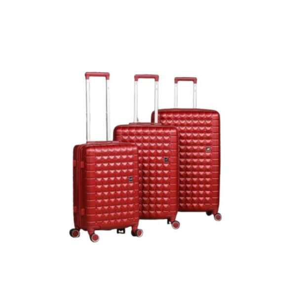 Série de 3 Valises en ABS Rouge Bordeau -MARQUE ABM