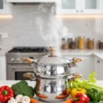 Couscoussier marque ABM Inox 18/10 5018 - 3 Pièces – 4 Litres - Ø18 cm - MIEL