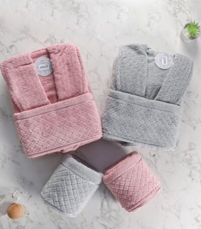 Pack cape de bain homme et femme 6 pcs velours ABM - vue 11