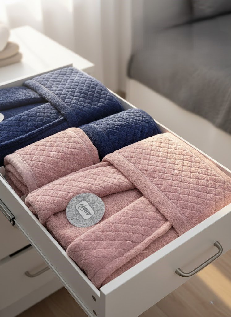 pack Cap de bain Homme et Femme 6 Pièces Velours marque ABM – Image 7