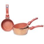 Set De 3 Casseroles Granite BAROLY ABMS1-1 - Effet Cuivre