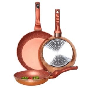 Set de 3 Poêles Baroly 867 Granite Antiadhésif Cuivre