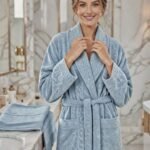 Cape de bain avec deux serviettes marque ABM JACQUARD 100% coton haute qualité