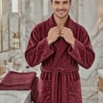 Cape de bain avec deux serviettes marque ABM JACQUARD 100% coton haute qualité