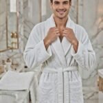 Cape de bain avec deux serviettes marque ABM JACQUARD 100% coton haute qualité