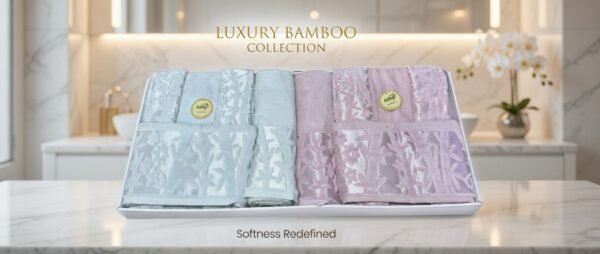 Ensemble cape de bain double 6 pcs marque ABM BAMBOO de haute qualité