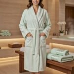 Cape de bain avec deux serviettes marque ABM bamboo 100% coton haute qualité