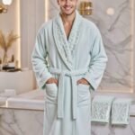 Cape de bain avec deux serviettes marque ABM bamboo 100% coton haute qualité