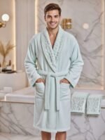 Cape de bain avec deux serviettes marque ABM bamboo 100% coton haute qualité – Image 2