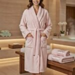 Cape de bain avec deux serviettes marque ABM bamboo 100% coton haute qualité