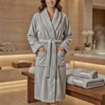 Cape de bain avec deux serviettes marque ABM bamboo 100% coton haute qualité