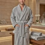 Cape de bain avec deux serviettes marque ABM bamboo 100%coton haute qualité