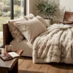 Pack Couvre lit 6pcs 2 place marque ABM - fourrure et velours king size