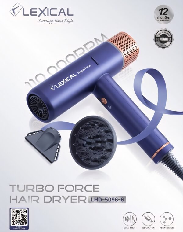 Sèche cheveux Lexical LHD-5096-4 Turbo Force - bleu