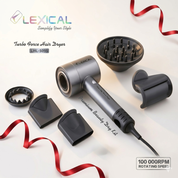 Séche Cheveux 5en1 1800W 100000 RPM - marque Lexical LHD-5095