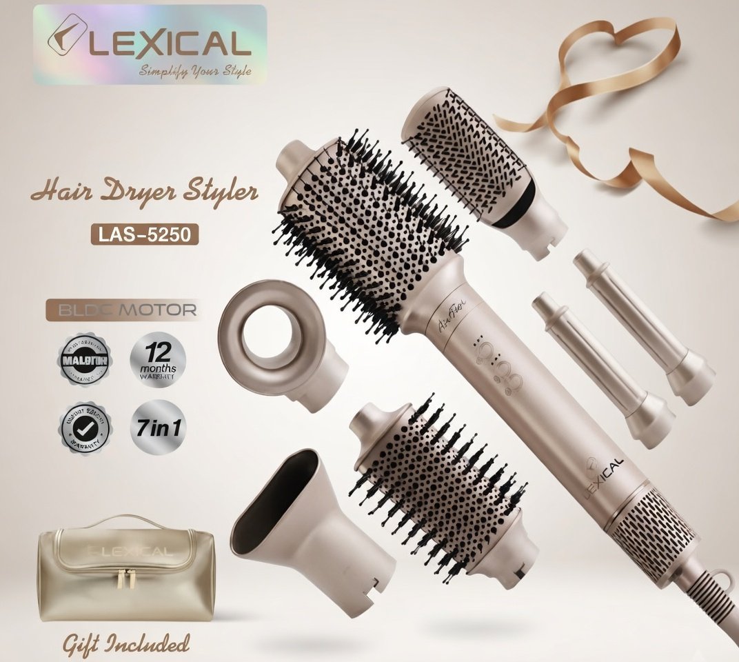 2026/04/3386.jpg Coffret Cheveux 7 en1 marque Lexical LAS-5250 - 1400W - 110000 RPM – Image 1