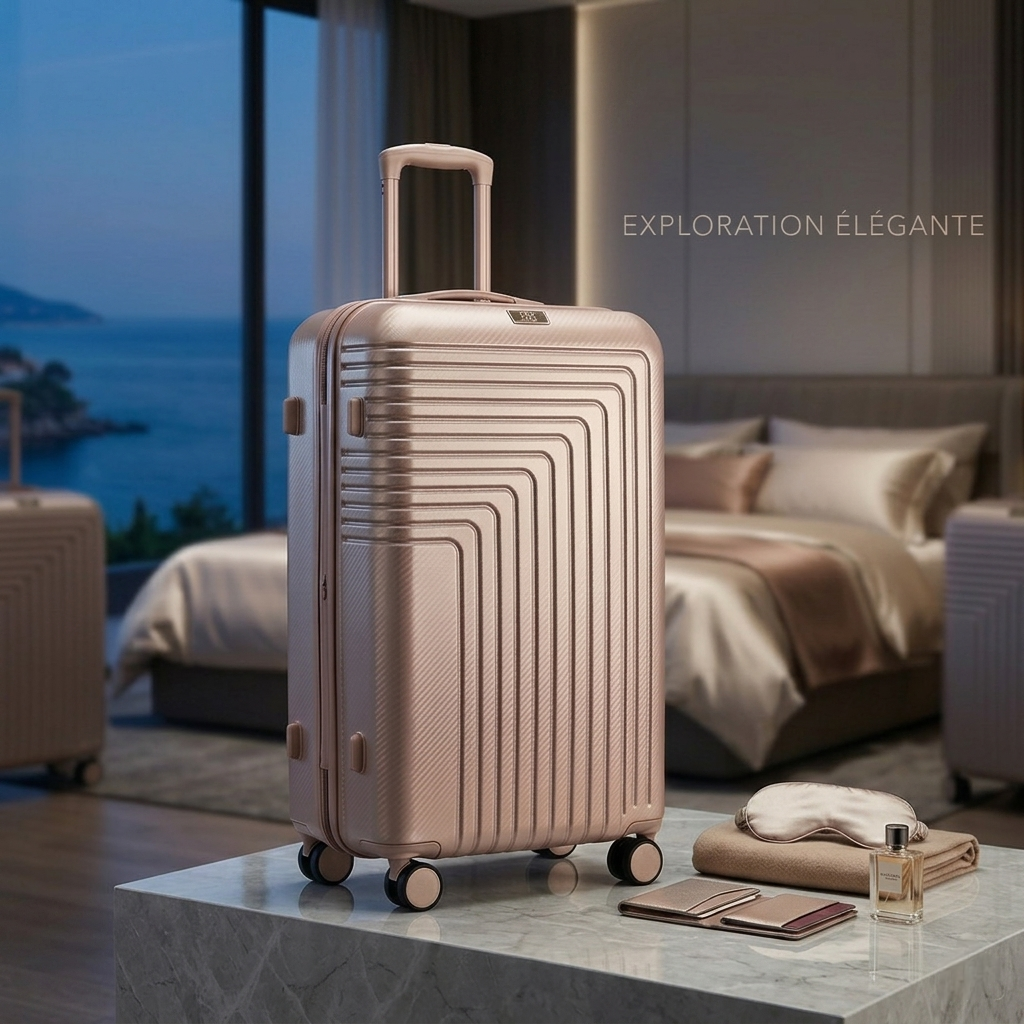 2026/04/3750-2.png valise petit model ( 55x35x24cm) incassable marque ABM roues démontable – rose gold – Image 1