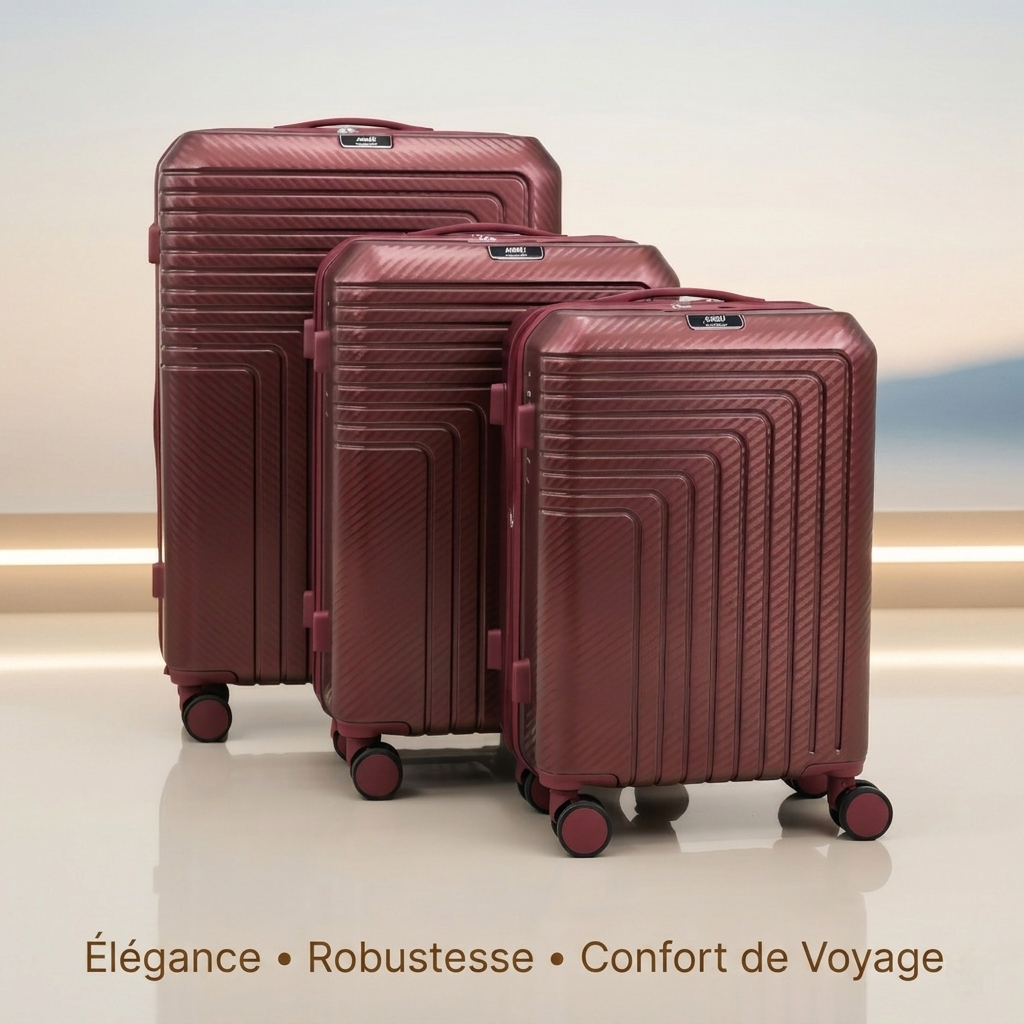 2026/04/3751.png Série de 3 valises incassables marque ABM roues démontable – rouge bordeaux – Image 1