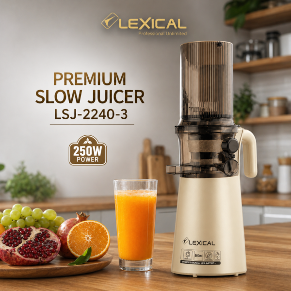 L’extracteur de jus marque Lexical Slow Juicer LSJ-2240-3