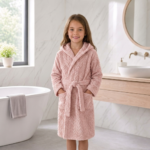Cape de bain enfant - rose