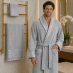 cap de bain single marque ABM avec 2 serviette (90/50 – 150/100) - gris