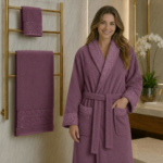 cap de bain single marque ABM avec 2 serviette (90/50 – 150/100) - violet