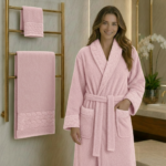 cap de bain single marque ABM avec 2 serviette (90/50 – 150/100) - rose
