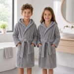 Cape de bain enfant - gris